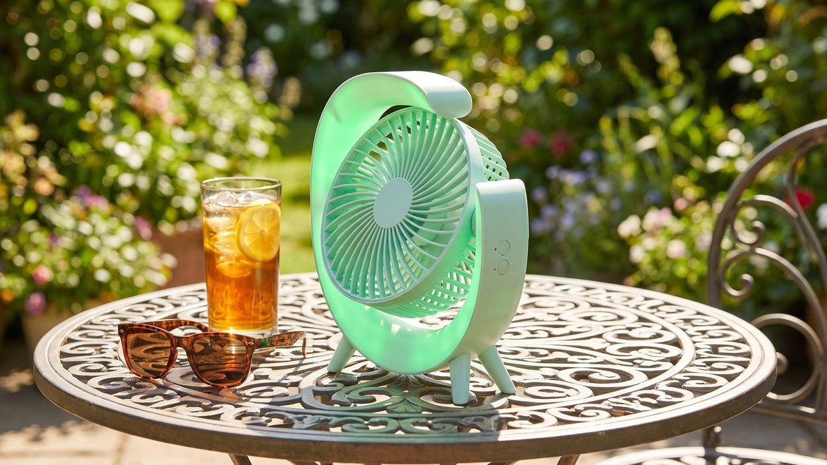 Portable Desktop Fan with Ambient LED Light