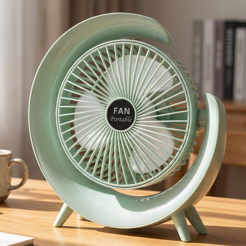 Portable Desktop Fan with Ambient LED Light