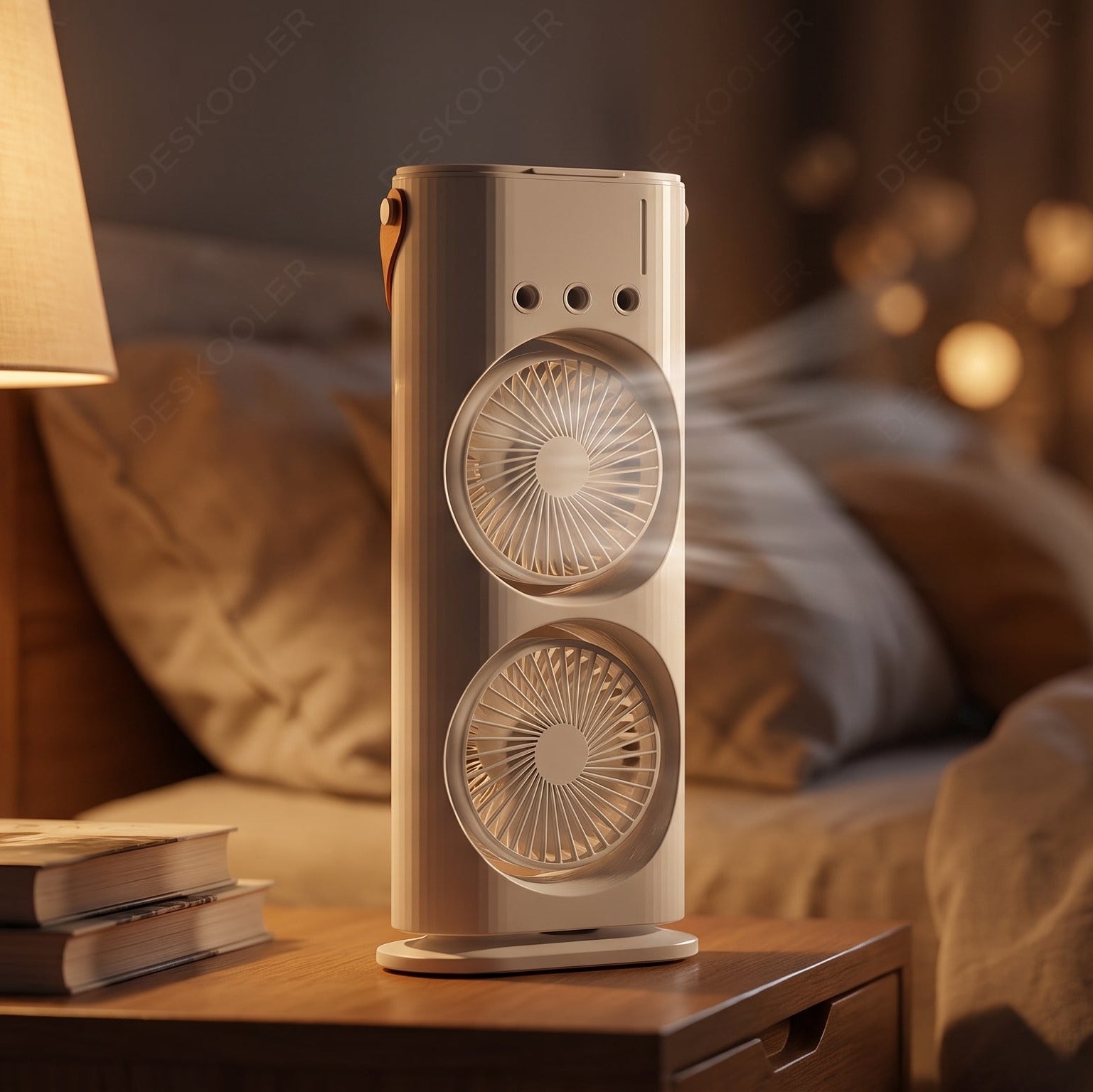 Ventilateur humidificateur portable à double jet brumisateur