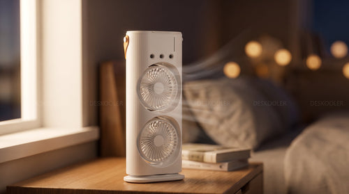 Ventilateur humidificateur portable à double jet brumisateur