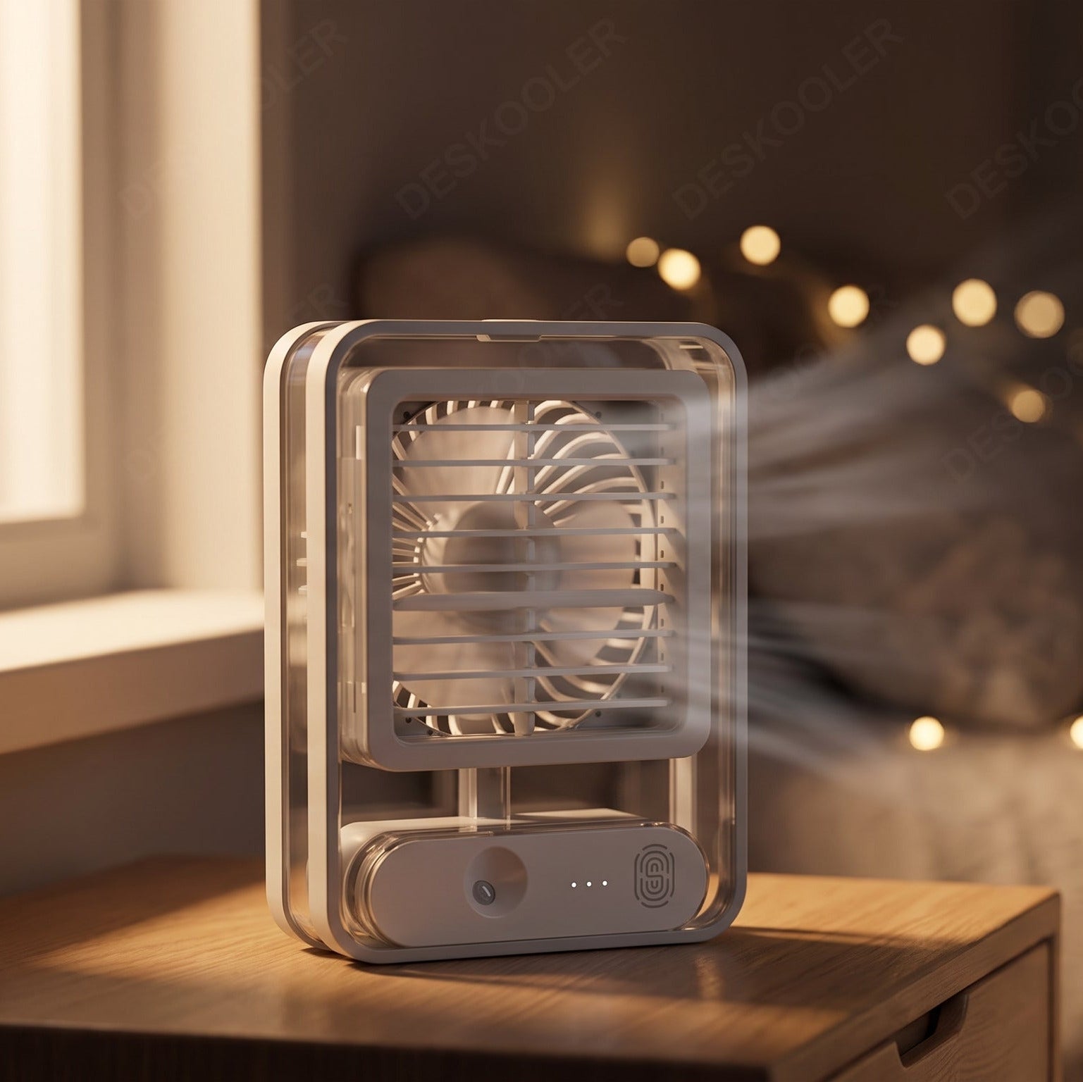 Mini ventilateur portable avec brumisateur, veilleuse LED, A batterie