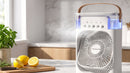 Ventilateur Humidificateur Portable Rafraîchisseur d'Air 3-en-1 avec Brumisation & Éclairage LED